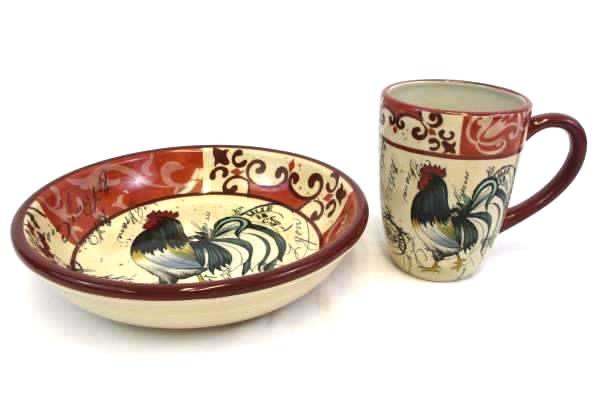 SwedeMom - 4 Pcs RED Certified International Tuscan Rooster Place ... SwedeMom - 4 Pcs RED Certified International Tuscan Rooster Place ...