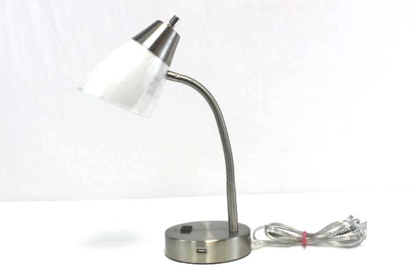 Swedemom Silver Adjule Gooseneck Desk Lamp Single Power Silver Adjule Gooseneck Desk Lamp Single Power Usb Charger Port