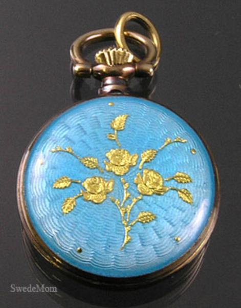 BERNEY Vermeil Sterling Silver Blue Pendant WATCH NEW