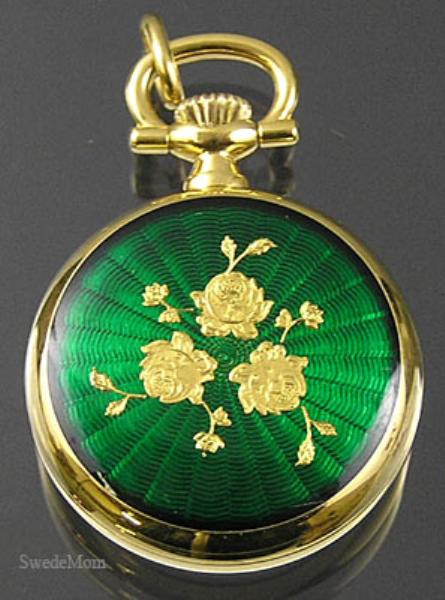 BERNEY Swiss Mini Pocket WATCH PENDANT Kelly Green