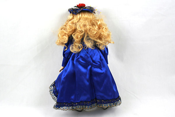 15 1 2 Victorian Porcelain Doll Blue Dress with Parasol