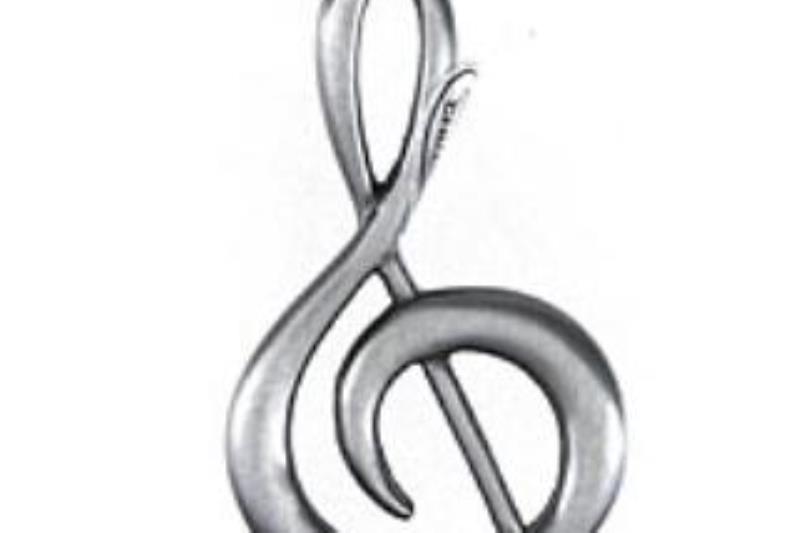 SwedeMom - Metal Music Teacher Treble Clef 'Jingle' Key Ring Keychain ...