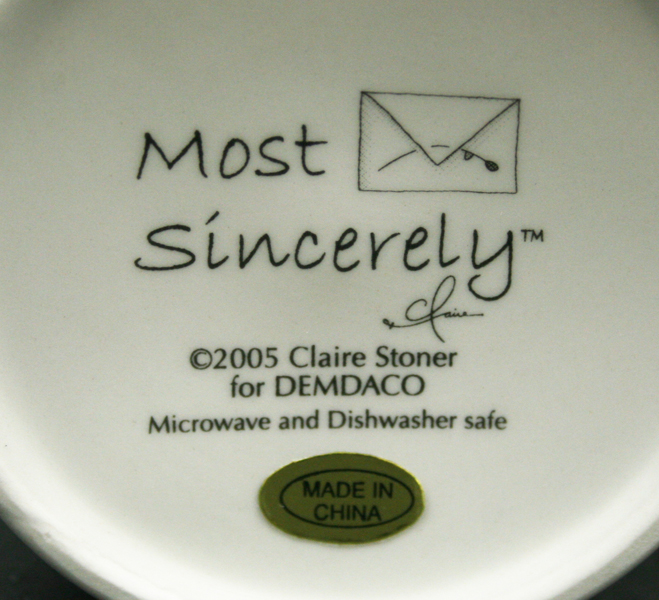 Claire Stoner Most Sincerely Mug Love New for Demdaco