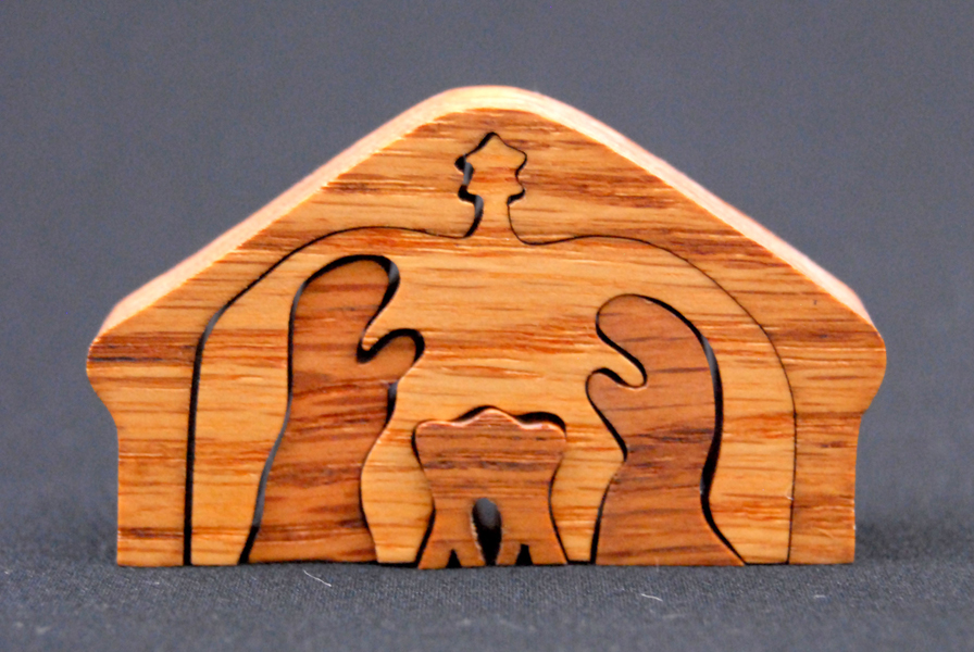 Miniature Wooden Nativity Creche Puzzle  