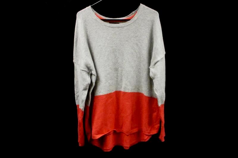 pink gray sweater