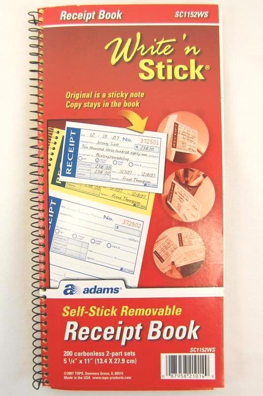 Lot of 2 Adams Receipt Books SelfStick Removable 200 Carbonless 2 Part Sets 87958210149 eBay