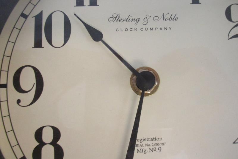 Sterling Noble Battery Operated Pendulum Wall Clock Brown Wood Frame 21